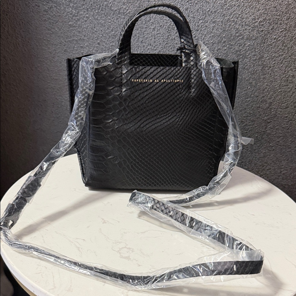 Ampersand as Apostrophe Micro tote  crossbody Bag in black  Leather. 
NEW w Tags